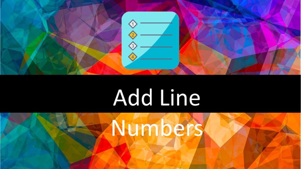 Add Line Numbers 1