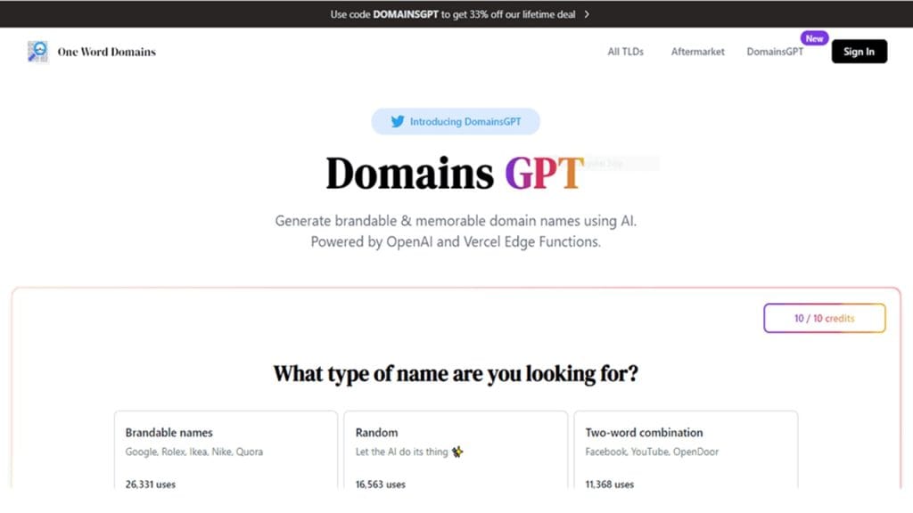 DomainsGPT 60 DomainsGPT